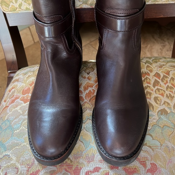 Coach Eva Riding Boot Chestnut Leather Size 10M Regular Calf - Picture 6 of 8